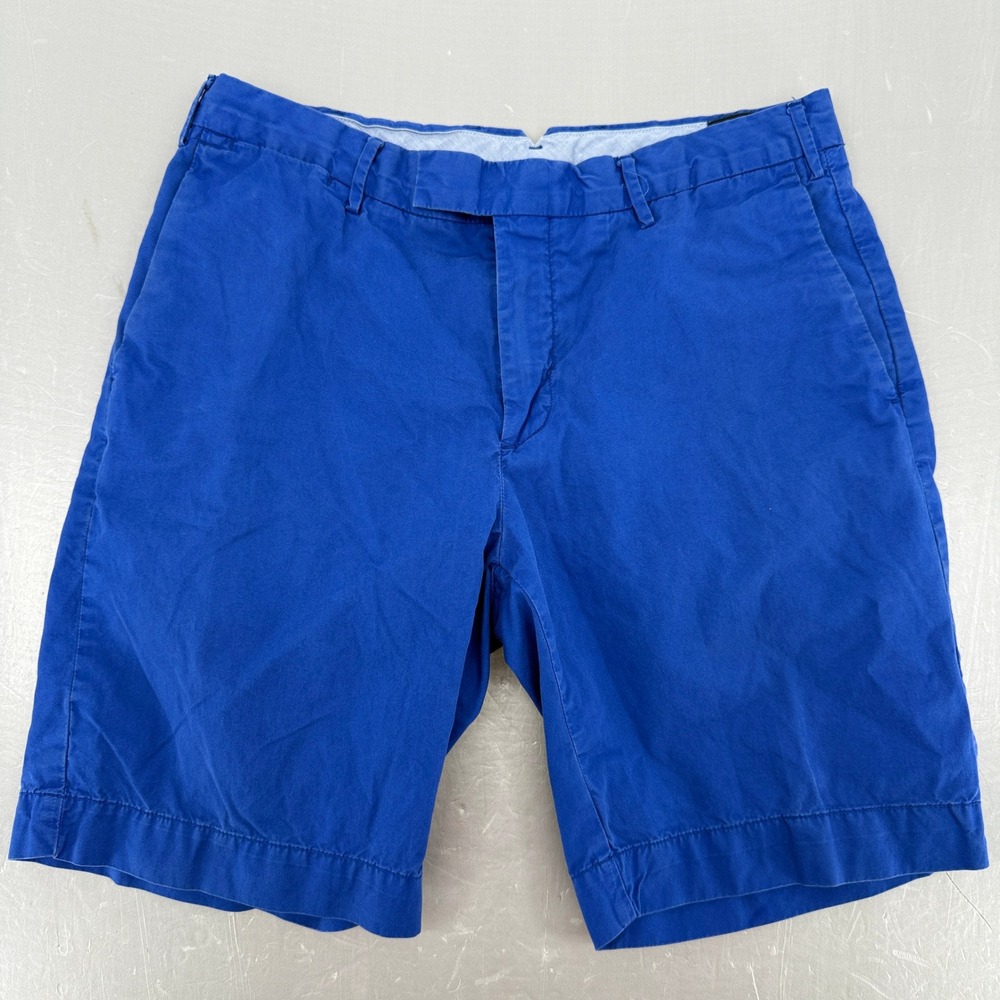 Polo Ralph Lauren Mens Classic Fit Royal Blue Pima Cotton Chino Shorts Size 33